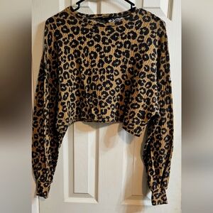 Forever 21 Cropped Leopard Top